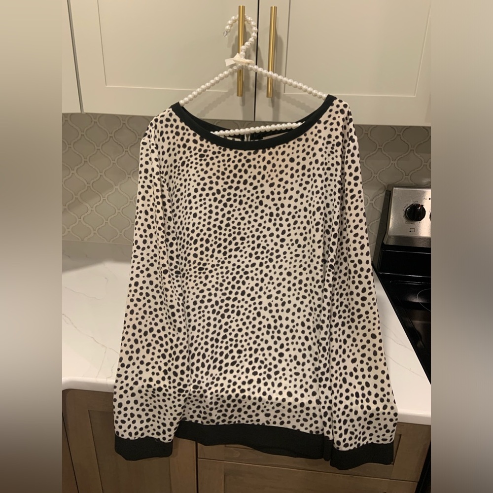 Loft Black & White Polka Dot Blouse